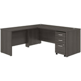 Bush Business Furniture Studio C 72"W x 30"D L Shaped Desk with Mobile File Cabinet and 42"W Return, Storm Gray