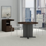 Bush Outlet Furniture 42"W Round Conference Table, Mocha Cherry/Graphite Gray