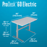 VARIDESK ProDesk Electric Height-Adjustable Desk, 60"W, White