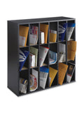 Safco Outlet Wood Mail Sorter, 18 Compartments, 32 3/4"H x 33 3/4"W x 12"D, Black