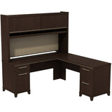 (Scratch and Dent) Bush Business Furniture Enterprise 72"W x 72"D L Shaped Desk With Hutch, Mocha Cherry