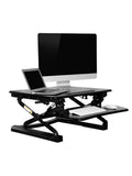 FlexiSpot Height-Adjustable Standing Desk Riser With Removable Keyboard Tray, 27" W, Black