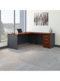 Bush Business Furniture Components 72"W L Shaped Desk with 3 Drawer Mobile File Cabinet, Hansen Cherry/Graphite Gray