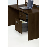 Bush Business Furniture Outlet Components Desk With Two 3/4 Pedestals, Mocha Cherry