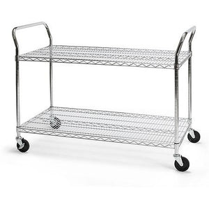 OFM Wire Mobile Cart, 29 3/4"H x 48"W x 24"D, Chrome