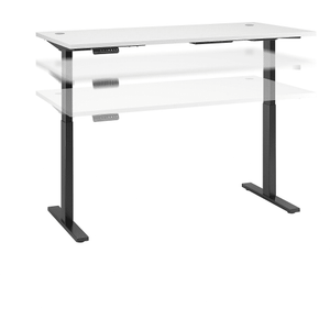 Bush Business Furniture Move 60 Series 72"W x 30"D Height Adjustable Standing Desk, White/Black Base