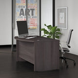 (Scratch & Dent) Bush Business Furniture Studio C Bow Front Desk, 60"W x 36"D , Storm Gray