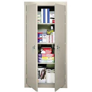 (Scratch & Dent) Sandusky 30" Steel Storage Cabinet With 3 Fixed Shelves, Putty
