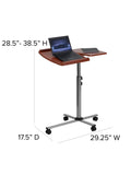 (Scratch and Dent) Flash Furniture 30"W Mobile Laptop Desk, Cherry