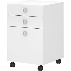 kathy ireland Echo 16-1/3"D Vertical 3-Drawer Mobile File Cabinet, Pure White,
