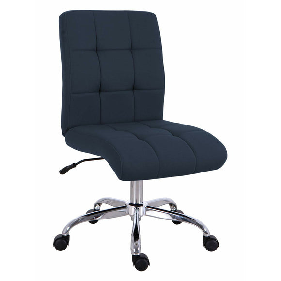Brenton Studio Outlet Dexie Quilted Fabric Low-Back Task Chair, Navy