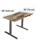 Vari Electric Standing Desk, 48"W, Reclaimed Wood