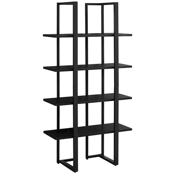 Monarch Specialties 4-Shelf Metal Bookcase, Black