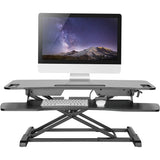 (Scratch & Dent) Amer Outlet 37.4" W Height Adjustable Sit/Stand Desk Computer Riser W/ Keyboard Tray, Black