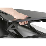 Amer Mounted Sit-Stand 37.4" Height Adjust Desk Riser, Dual Monitor Capable, Black