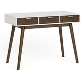 (Scratch & Dent) Elle Décor Outlet Stara Mid-Century Modern Desk, White/Brown