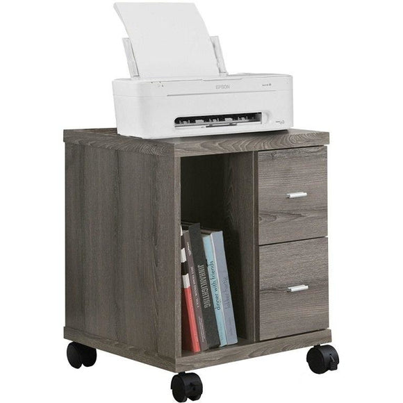 (Scratch & Dent) Monarch Specialties Outlet Mobile Office Cabinet, Dark Taupe