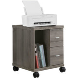 Monarch Specialties Outlet Mobile Office Cabinet, Dark Taupe