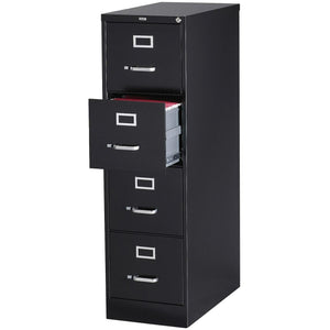 (Scratch and Dent) Lorell Outlet Fortress 26-1/2"D Vertical 4-Drawer Letter-Size File Cabinet, Metal, Black