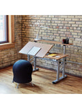Safco Outlet Height-Adjustable Split-Level Drafting Table, Medium Oak