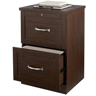 Realspace Outlet Premium Letter-Size Vertical File Cabinet, 2 Drawers, Mocha