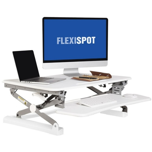 FlexiSpot Height-Adjustable Standing Desk Riser With Removable Keyboard Tray, 35