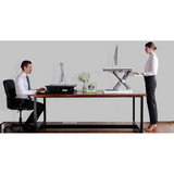 (Scratch & Dent) FlexiSpot Height-Adjustable Standing Desk Riser With Removable Keyboard Tray, 35"W, White