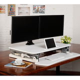 FlexiSpot Height-Adjustable Standing Desk Riser With Removable Keyboard Tray, 35"W, White