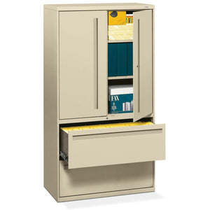 (Scratch & Dent) HON Outlet Brigade 700 Combo 36"W Lateral 2-Drawer File Cabinet, Metal, Putty1