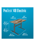 VARIDESK ProDesk Electric Height-Adjustable Desk, 48"W, Reclaimed Wood