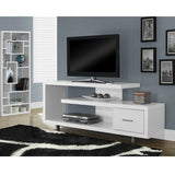 (Scratch and Dent) Monarch Specialties Art Deco TV Stand For TVs Up To 60", White