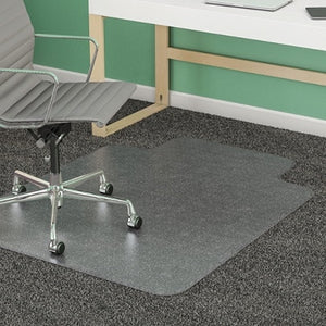Deflect-O SuperMat Chair Mat For Medium Pile Carpet, Beveled Lip, 45"W x 53"D, Clear