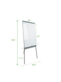 Mind Reader Dry-Erase Whiteboard Flip Chart, 76 1/2”H x 25 1/2”W x 8 1/2”D, Aluminum Frame With Silver Finish