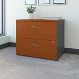 (Scratch & Dent) Bush 2 Drawer Lateral File Cabinet, Auburn Maple/Graphite Gray