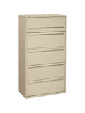 HON 5-Drawer 36"W Lateral File Cabinet, Putty (Used)