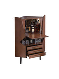 Southern Enterprises Larson Bar Cabinet, 49"H x 35"W x 25"D, Dark Tobacco