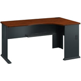 Bush Business Furniture Office Advantage Right Corner Desk, Hansen Cherry/Galaxy