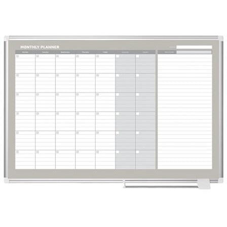 (Scratch & Dent) MasterVision Outlet Dry-Erase Monthly Calendar Board, 36” x 48”
