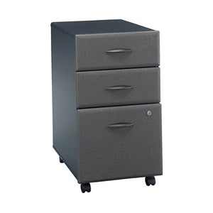 Bush Business Furniture Office Advantage 20-1/6"D Vertical 3-Drawer Mobile File Cabinet, Slate