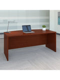 (Scratch and Dent) Bush Business Furniture Components Bow Front Desk, 72"W x 36"D, Mahogany