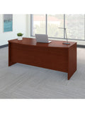 (Scratch and Dent) Bush Business Furniture Components Bow Front Desk, 72"W x 36"D, Mahogany