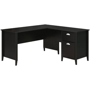 (Scratch & Dent) kathy ireland Home by Bush Furniture Connecticut 60"W L Shaped Desk, Black Suede Oak