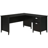 (Scratch & Dent) kathy ireland Home by Bush Furniture Connecticut 60"W L Shaped Desk, Black Suede Oak