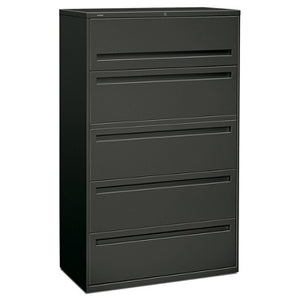 HON Outlet Brigade 700 Series Lateral File, 5 Drawers, 67"H x 42"W x 19 1/4"D, Charcoal