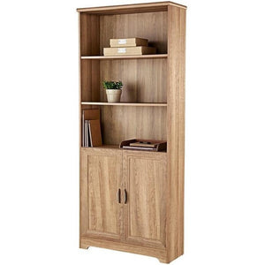 Realspace Outlet Magellan 72"H 5-Shelf Bookcase With Doors, Blonde Ash