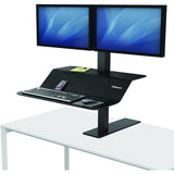 Fellowes Outlet Lotus VE Steel Sit-Stand Workstation, Dual, Black