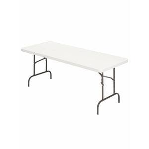 Realspace Outlet Molded Plastic Top Folding Table, 8'W, Gray Granite