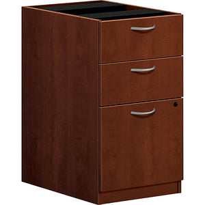 basyx by HON Outlet BL Series 3-Drawer Pedestal File Cabinet, 27 3/4"H x 15 5/8"W x 21 3/4"D, Medium Cherry