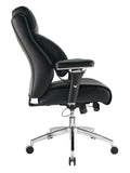 Realspace Outlet Modern Comfort Keera Bonded Leather Mid-Back Manager's Chair, Onyx/Chrome