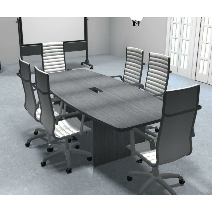 Sheridan 8-Ft. Boat-Shaped Conference Table with Silver Rectangular Grommet, 94.5